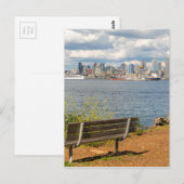 アルキビーチからシアトルワシントンシティスカイライン ポストカード (正面/裏面)