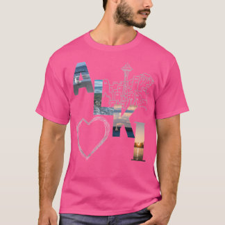 アルキビーチシアトルスカイラインデザイン Tシャツ