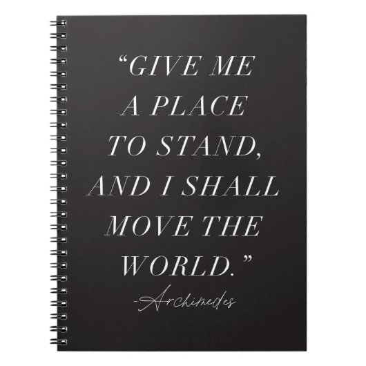 アルキメデス感動的引用文ノート ノートブック (正面)