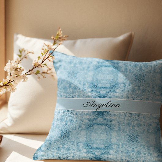 アルクティック・コンフォート | 青と白のフェアパターン クッション