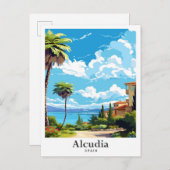 アルクディアスペインアートヴィンテージトラベルイラストレーション ポストカード (正面/裏面)