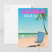 アルクディア マヨルカ ビーチ トラベル ポスター ポストカード (正面/裏面)