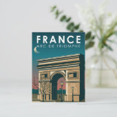 アルクドゥトリオンフフランスレトロトラベルアートヴィンテージ ポストカード (スタンド正面)
