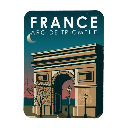 アルクドゥトリオンフフランスレトロトラベルアートヴィンテージ マグネット (縦)