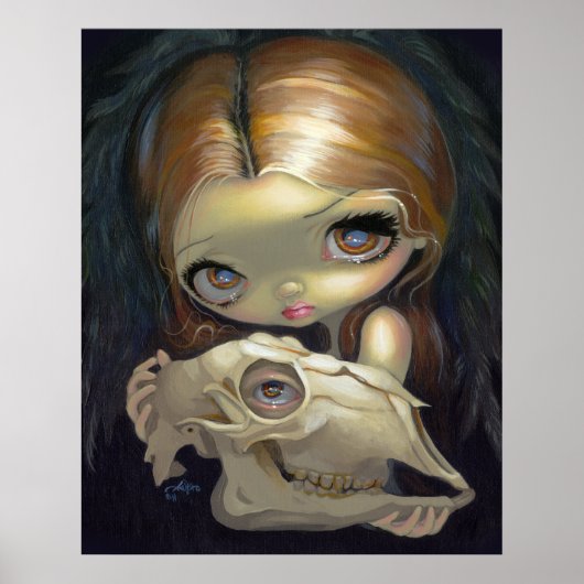 アルケミカルエンジェル1アートプリントゴシックスカル低眉 ポスター (正面)