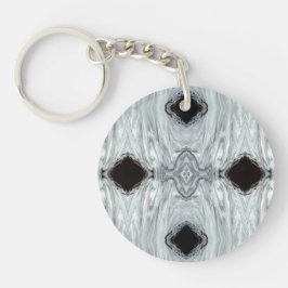 アルゲンタム アブストラクト シルバー グレー ブラック フルイド アート キーホルダー