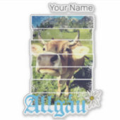 アルゲーウ アルプス  vintage 牛 ババリア ドイツ お土産 シール (正面)