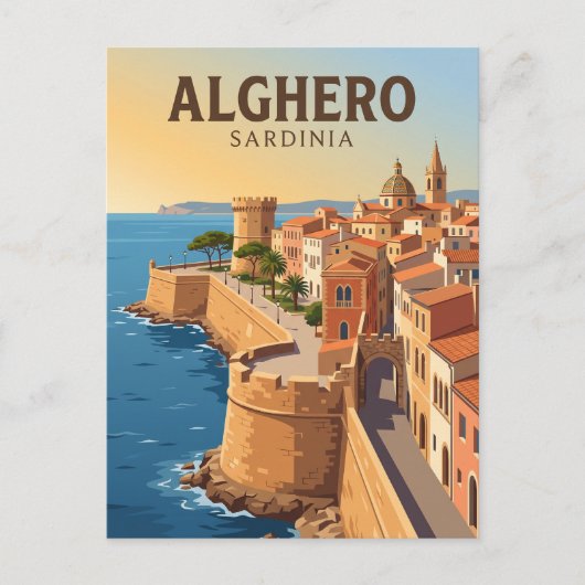 アルゲーロ旧市街 イタリア ポストカード (正面)