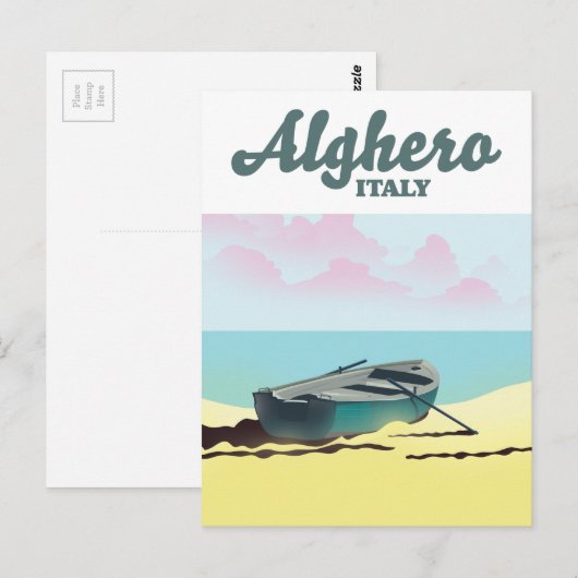 アルゲーロ イタリア ビンテージ 旅行ポスター ポストカード (正面/裏面)
