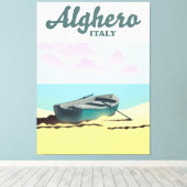 アルゲーロItalyヴィンテージ旅行ポスター キャンバスプリント (インサイチュ (ウッドフロア))
