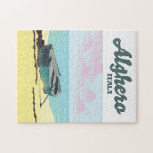 アルゲーロItalyヴィンテージ旅行ポスター ジグソーパズル (横)