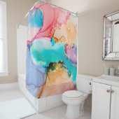 アルコの自然な高級抽象芸術絵画流体アート シャワーカーテン (インサイチュ)