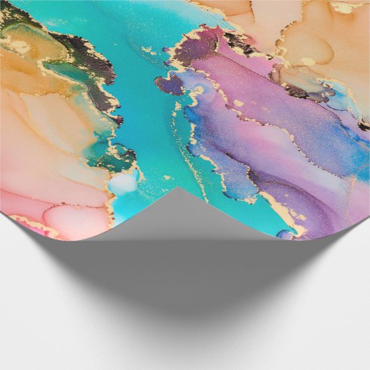 アルコの自然な高級抽象芸術絵画流体アート ラッピングペーパー (角)