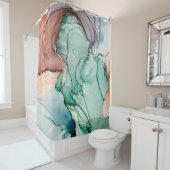 アルコの自然高級抽象芸術流絵画動アート シャワーカーテン (インサイチュ)