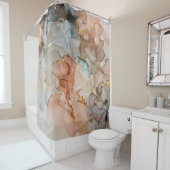 アルコの自然高級抽象芸術流絵画動アート シャワーカーテン (インサイチュ)