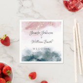 アルコエレガントーモダンルインク赤面ブルーウォーター色 スタンダードカクテルナプキン (インサイチュ)