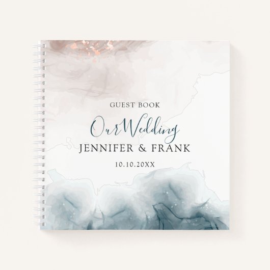 アルコエレガントーモダンルインク赤面ブルー ノートブック (正面)