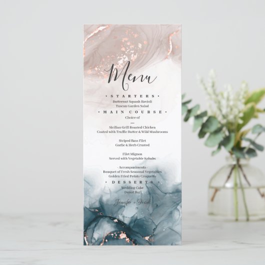 アルコエレガントーモダンルインク金ゴールド赤面ブルーミニマル メニュー (スタンド正面)