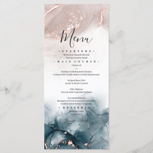 アルコエレガントーモダンルインク金ゴールド赤面ブルーミニマル メニュー (正面)