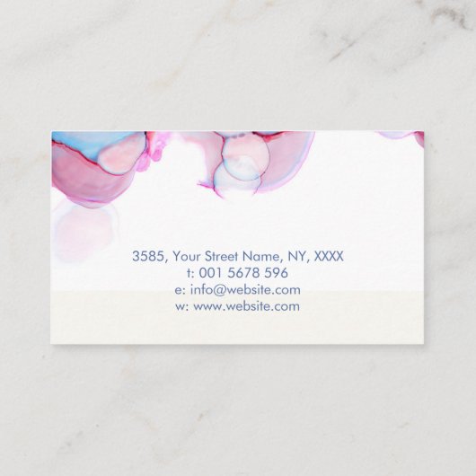 アルコエレガントールインクパステルブルーとピンク 名刺 (裏面)