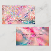 アルコエレガントールインクホログラフィックグリッターモダン 名刺 (正面/裏面)