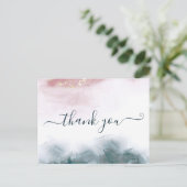 アルコエレガントールインク赤面ブルーウォーター色ありがとう ポストカード (スタンド正面)