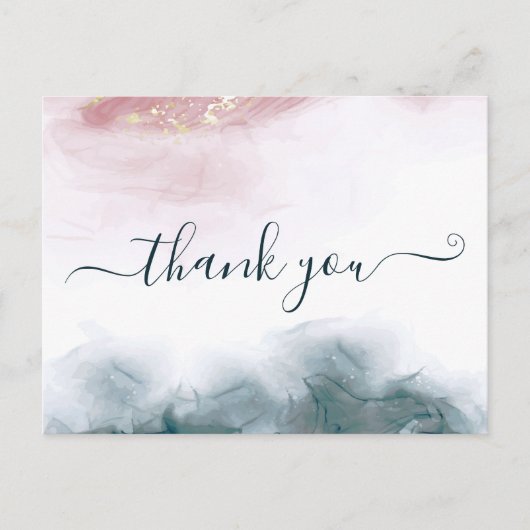 アルコエレガントールインク赤面ブルーウォーター色ありがとう ポストカード (正面)