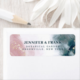 アルコエレガントールインク赤面ブルーウォーター色モダン ラベル