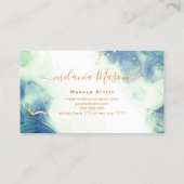 アルコエレガントールインク金ゴールドブルーターコイズトレンディー 名刺 (裏面)