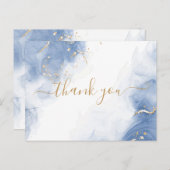 アルコエレガントールインク金ゴールドブルーホワイトありがとう ポストカード (正面/裏面)