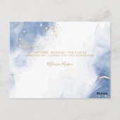 アルコエレガントールインク金ゴールドブルーホワイトありがとう ポストカード (裏面)