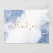 アルコエレガントールインク金ゴールドブルーホワイトありがとう ポストカード (正面)
