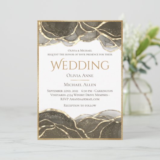 アルコエレガントールインク金ゴールドブ結婚ラック 招待状 (スタンド正面)