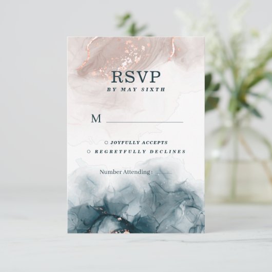 アルコエレガントールインク金ゴールド赤面ブミニマルルー 出欠カード (スタンド正面)