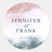 アルコエレガントールインク金ゴールド赤面ブルーウォーター色 ラウンドシール (正面)