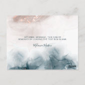 アルコエレガントールインク金ゴールド赤面ブルーサンキュー ポストカード (裏面)