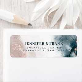 アルコエレガントールインク金ゴールド赤面ブルーモダン ラベル