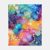 アルコカラフルルインクウォーターの背景色 フリースブランケット (正面)