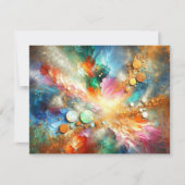 アルコカラフルールインクオパール抽象芸術アート ノートカード (正面)
