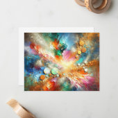 アルコカラフルールインクオパール抽象芸術アート ノートカード (正面/裏面インサイチュ)