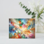 アルコカラフルールインクオパール抽象芸術アート ポストカード (スタンド正面)