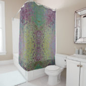 アルコカラフルールインク、緑とブルゴーニュ抽象芸術 シャワーカーテン (インサイチュ)
