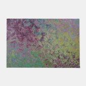 アルコカラフルールインク、緑とブルゴーニュ抽象芸術 ドアマット (正面)