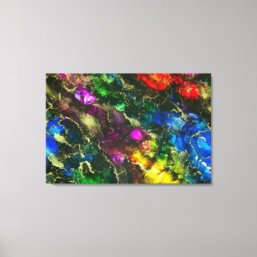 アルコサイケデリックールインク抽象芸術絵画ズ キャンバスプリント (正面)