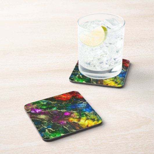 アルコサイケデリックールインク抽象芸術絵画ズ コースター (右側)