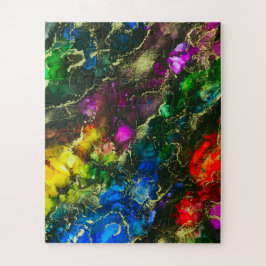 アルコサイケデリックールインク抽象芸術絵画ズ ジグソーパズル