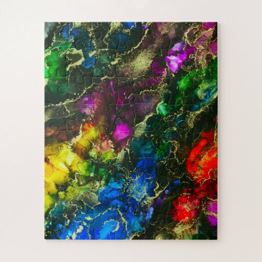 アルコサイケデリックールインク抽象芸術絵画ズ ジグソーパズル (縦)