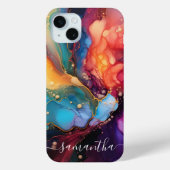 アルコホールインクフカラフルルードマーブルアート Case-Mate iPhoneケース (裏面)