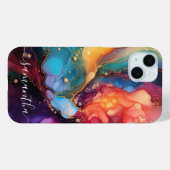 アルコホールインクフカラフルルードマーブルアート Case-Mate iPhoneケース (裏面 (横))