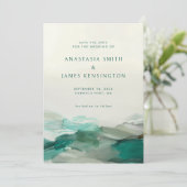 アルコモダンールインクグリーン抽象芸術結婚ズ セーブザデート (スタンド正面)